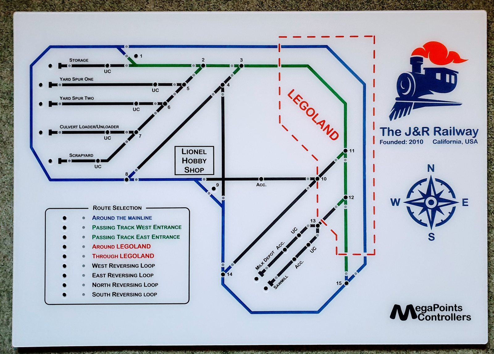 Bespoke mimic panel for the JR Railway with a colour-coded track diagram.